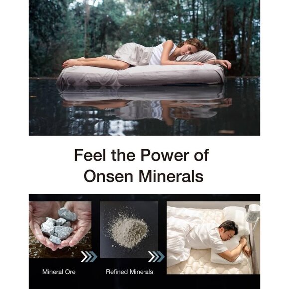 FULI Mattress Pad Infused with Restorative Japanese Onsen Minerals for Better - Picture 6 of 7